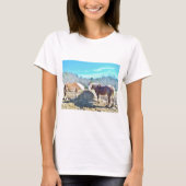 Bespaar conceptpaarden die hooi eten t-shirt (Voorkant)