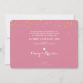 BESPAAR DATUM goudglitter confetti roos roze Save The Date (Achterkant)