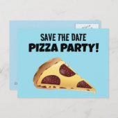 BESPAAR DATUM PIZZA PARTIJ AANGEPASTE INVITATIES B AANKONDIGINGSKAART (Voorkant / Achterkant)