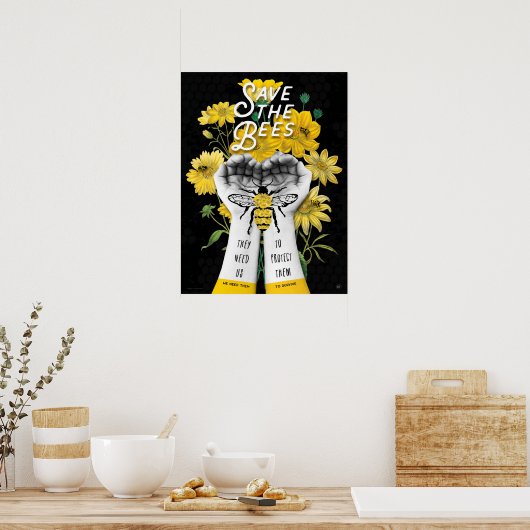 BESPAAR DE BEES! - 18x24 POSTER (Keuken)