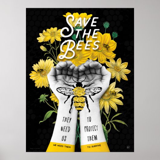 BESPAAR DE BEES! - 18x24 POSTER (Voorkant)
