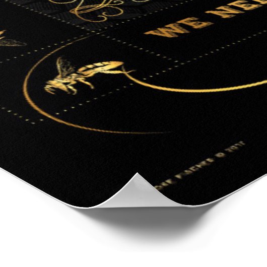 BESPAAR DE BEES! FAUX GOLD POSTER (Hoek)