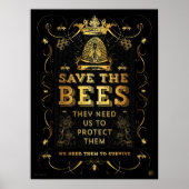 BESPAAR DE BEES! FAUX GOLD POSTER (Voorkant)