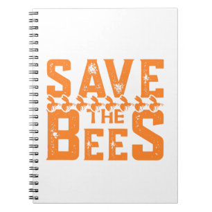 Bespaar de bijen-bijen-bijen-natuur-geel-schattig notitieboek