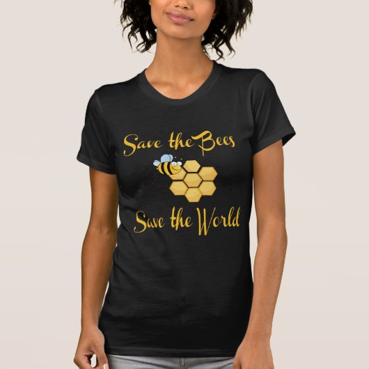 Bespaar de bijen de wereld t-shirt (Voorkant)