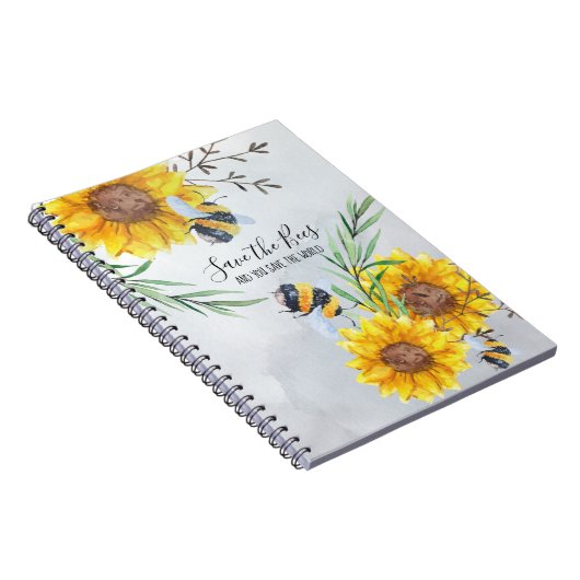 Bespaar de bijen en bespaar de wereld op maat notitieboek (Rechterzijde)