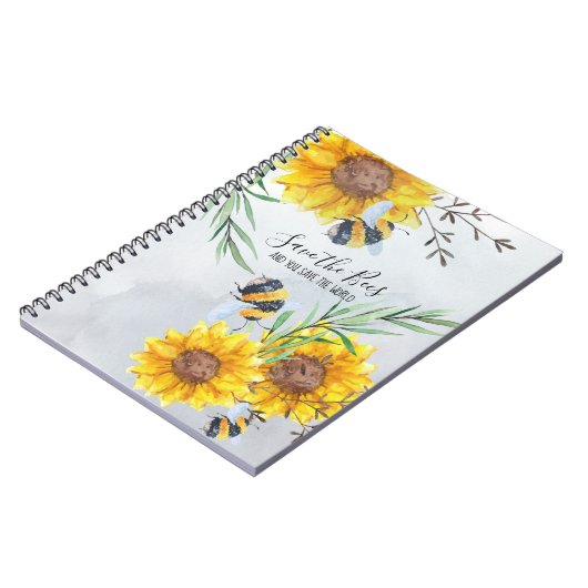 Bespaar de bijen en bespaar de wereld op maat notitieboek (Linkerzijde)