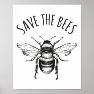 Bespaar de bijen op de dag van de aarde, bespaar o poster
