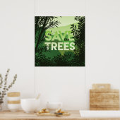BESPAAR DE BOES Forest Poster Shades of Green (Keuken)