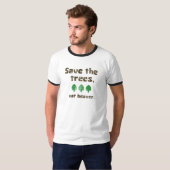 Bespaar de bomen, eet bever. t-shirt (Voorkant volledig)