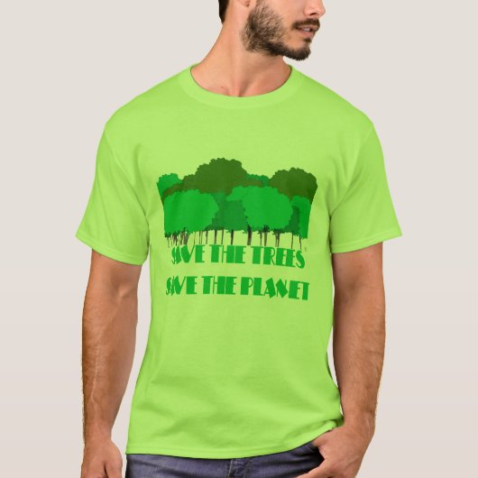 BESPAAR DE BOMEN HET PLANET OPNEMEN T-SHIRT (Voorkant)