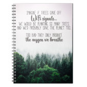 Bespaar de bomen zuurstof met een afbeelding met e notitieboek (Voorkant)