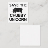 BESPAAR DE CHUBBY UNICORN RHINO VIERKANTE VISITEKAARTJE (Voorkant / Achterkant)