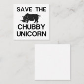 BESPAAR DE CHUBBY UNICORN RHINO VIERKANTE VISITEKAARTJE (Voorkant / Achterkant)