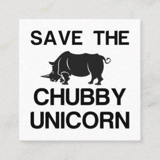 BESPAAR DE CHUBBY UNICORN RHINO VIERKANTE VISITEKAARTJE