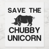 BESPAAR DE CHUBBY UNICORN RHINO WIJN ETIKET (Enkel label)