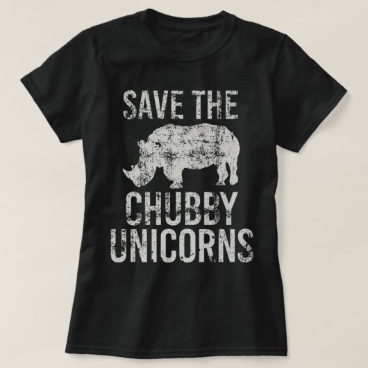 BESPAAR DE CHUBBY UNICORNS Rhino Mannen  2064 T-shirt (Design voorkant)