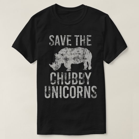 BESPAAR DE CHUBBY UNICORNS Rhino Mannen  2064 T-shirt (Design voorkant)
