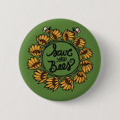 Bespaar de dag van de bijenaarde ronde button 5,7 cm (Voorkant)