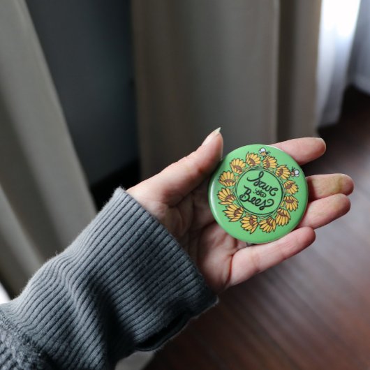 Bespaar de dag van de bijenaarde ronde button 5,7 cm
