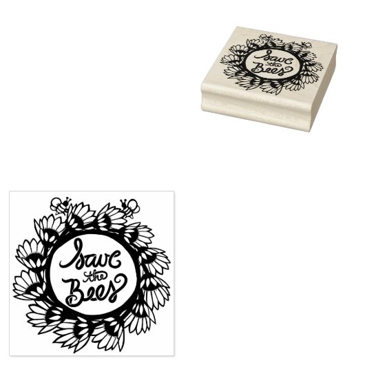 Bespaar de dag van de bijenaarde rubberstempel (Gestempeld)