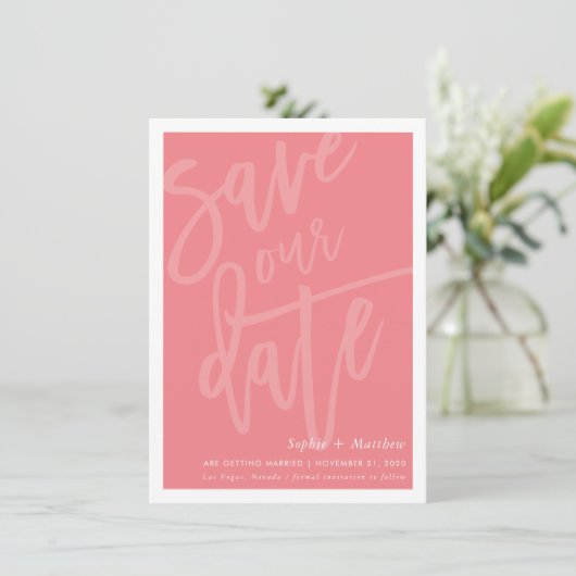 BESPAAR DE DATE borstel met letters geschreven man Kaart (Staand voorkant)