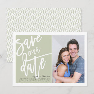 BESPAAR DE DATE borstel met letters het groene man Kaart