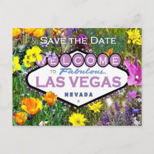 BESPAAR DE DATE Las Vegas Briefkaart Floral