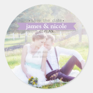 BESPAAR DE DATE Lavender Wedding Photo Sticker