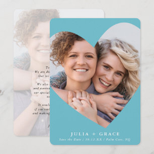 BESPAAR DE DATE lgbetq moderne foto-hartturquoise Kaart