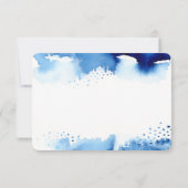 BESPAAR DE DATE MITZVAH moderne ster blauwe waterv Bedankkaart (Achterkant)