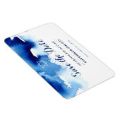 BESPAAR DE DATE MITZVAH moderne ster blauwe waterv Magneet (Rechterzijde)