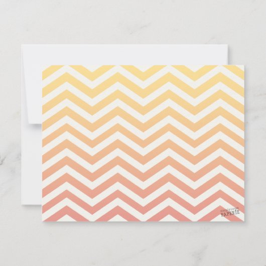BESPAAR DE DATE ombre chevron tropische zonsonderg Save The Date (Achterkant)