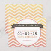BESPAAR DE DATE ombre chevron tropische zonsonderg Save The Date (Voorkant / Achterkant)
