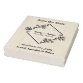 Bespaar de Date Quote Diamond & Wildflower Wedding Rubberstempel (Stempel)