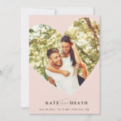 BESPAAR DE DATE van de moderne foto schattig hart Kaart (Voorkant)