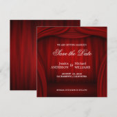 Bespaar de datum aankondiging met rode gordijn (Voorkant / Achterkant)