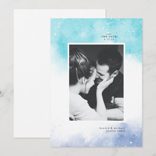 BESPAAR DE DATUM Abstracte Waterverf (Voorkant / Achterkant)