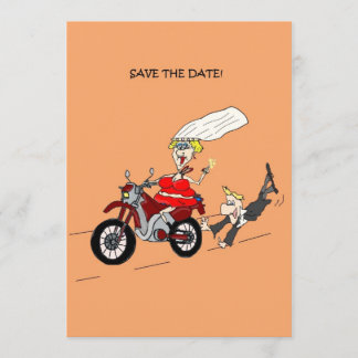BESPAAR DE DATUM BIKER WEDDING INVITE KAART