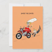 BESPAAR DE DATUM BIKER WEDDING INVITE KAART (Voorkant)