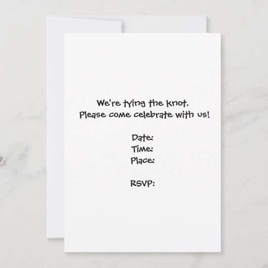 BESPAAR DE DATUM BIKER WEDDING INVITE KAART (Achterkant)