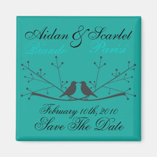 BESPAAR DE DATUM BLAUW WEDDING MAGNET - Gepersonal