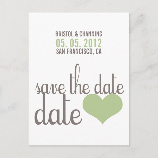 BESPAAR DE DATUM Briefkaart (Voorkant)