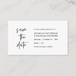 Bespaar de datum, de moderne, minimalistische behu informatiekaartje