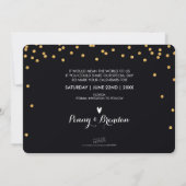 BESPAAR DE DATUM goudglitter confetti bold zwart Save The Date (Achterkant)