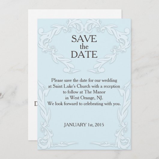 BESPAAR DE DATUM KAART - AANGEPASTE DATUM, BERICHT (Voorkant / Achterkant)