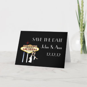 BESPAAR DE DATUM LAS VEGAS-Kaart Aankondiging