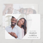 BESPAAR DE DATUM modern, elegant lijst hart Kaart (Voorkant / Achterkant)