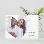 BESPAAR DE DATUM modern, elegant lijst hart Kaart (Staand voorkant)