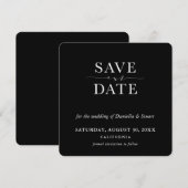 BESPAAR DE DATUM modern minimaal elegant wit zwart Kaart (Voorkant / Achterkant)